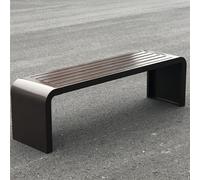 Banco de jardín con marco de acero resistente a la intemperie con función de maceta, asiento de patio al aire libre de 39.3 x 15.8 x 17.8 pulgadas, mueble de parque para patio trasero y patio