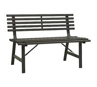 Banco de jardín de 110 cm de acero con recubrimiento en polvo - Color negro - Asiento de jardín duradero para terraza y jardín, ideal para jardines pequeños y grandes