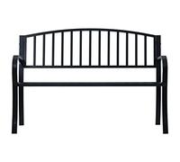 Banco de jardín de 125 cm de acero negro - Robusta estructura de acero para jardín, terraza o balcón - Resistente a la intemperie y duradero - Perfecto para jardines pequeños y grandes