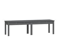 Banco de jardín de 2 plazas de madera maciza de pino, gris, resistente y resistente a la intemperie, para terraza y jardín, perfecto para jardines pequeños y grandes