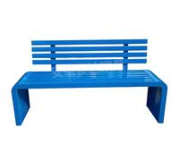 Banco de jardín de acero galvanizado, asiento de patio al aire libre para césped, patio, porche, parque, escuela, parque infantil, resistente a la intemperie, color azul, 80 x 40 x 100 cm