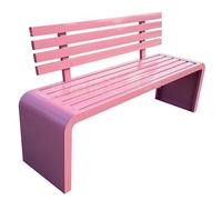 Banco de jardín de acero galvanizado para exteriores, elegante asiento de patio rosa para césped, patio, porche, parque, escuela, parque infantil, 80 x 40 x 100 cm