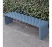 Banco de jardín de acero inoxidable para exteriores sin respaldo, silla de jardín resistente a la intemperie, no necesita montaje, (blanco, 100 x 40 x 45 cm)