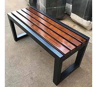 Banco de jardín de acero para exteriores para 2 a 4 personas, 100 x 40 x 45 cm, madera maciza anticorrosión, muebles perfectos para patio y parque, asientos duraderos y elegantes para patio trasero