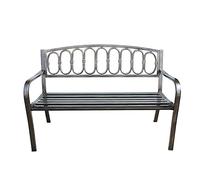 Banco de jardín de hierro fundido de metal para patio, tumbona de hierro forjado, asiento al aire libre, banco de interior/exterior para uso en parque y jardín