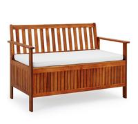 Banco de jardín de madera de acacia 120x62x84cm espacio de almacenamiento