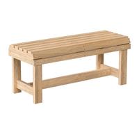 Banco de jardín de madera Outsunny, banco de exterior de 2 plazas con asiento curvado de listones, mueble de jardín pequeño de madera sin respaldo, capacidad de 240 kg para porches, parques, patios,