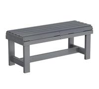Banco de jardín de madera Outsunny, banco de exterior de 2 plazas con asiento curvado de listones, mueble de jardín pequeño de madera sin respaldo, capacidad de 240 kg para porches, parques, patios,