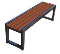 Banco de jardín de madera para exteriores, 2 plazas, resistente a la intemperie, sin respaldo, fácil mantenimiento, para balcón y terraza, disponible en color negro café (100/120/150/180 cm)