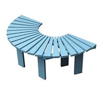 Banco de jardín de madera para exteriores, asiento curvado de pino rústico sin respaldo, muebles de patio resistentes a la intemperie para terraza, patio trasero y jardín, tamaño pequeño (color: B)