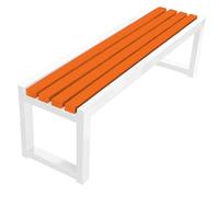 Banco de jardín de madera resistente a la intemperie, banco de parque de 2 plazas sin respaldo, fácil cuidado, perfecto para patio, balcón y terraza, disponible en 100/120/150/180 cm (blanco 100 cm)