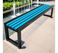 Banco de jardín de madera sin respaldo resistente a la intemperie, moderno asiento multicolor para pequeños balcones, terrazas y patios, banco de flores de 80 x 40 x 45 cm