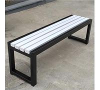 Banco de jardín de madera y acero para exteriores, resistente a la intemperie, 2 y 3 plazas, sin respaldo, para jardín, balcón o terraza (tamaño: 100 cm)