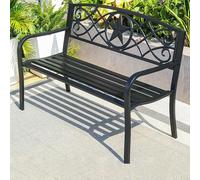 Banco De Jardín De Metal Con Respaldo, Estilo Clásico Vintage, Resistente A La Intemperie, Ideal For Espacios Exteriores Como Jardines, Entradas, Patios Y Parques(Style J)