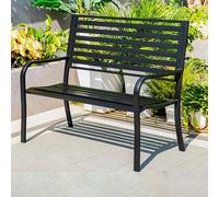 Banco De Jardín De Metal Con Respaldo, Estilo Clásico Vintage, Resistente A La Intemperie, Ideal For Espacios Exteriores Como Jardines, Entradas, Patios Y Parques(Style D)