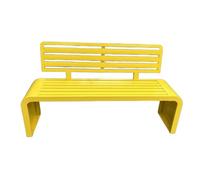 Banco de jardín de metal moderno resistente a la intemperie con respaldo ancho, base gruesa, fácil de instalar, asiento al aire libre para patios y jardines (amarillo, 100 x 40 x 80 cm)