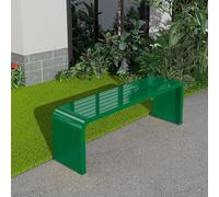Banco de jardín de metal para 3-4 personas, capacidad de 500 kg, asiento de patio al aire libre, color verde, 100 cm, perfecto para jardín, porche, terraza, césped y patio.