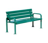 Banco de jardín de metal para exteriores con respaldo y reposabrazos, resistente a la intemperie, asiento de parque de 71 pulgadas, banco de patio para entrada del patio y uso en el patio trasero