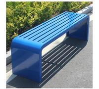 Banco de jardín de metal para exteriores de 2 a 8 asientos, resistente a la intemperie, sin respaldo, soporta 225 kg, asiento de patio para jardín, balcón y terraza, color azul, 120 veces