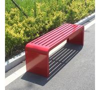 Banco de jardín de metal para exteriores, marco de acero galvanizado, impermeable, sin respaldo, con capacidad de 660 libras, no requiere montaje, perfecto para patio y camino (39.4 x 15.7 x 17.7