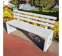 Banco de jardín de metal para exteriores, resistente a la intemperie con respaldo, banco de patio para parque exterior, picnic, patio, porche delantero, patio trasero (morado, 150 cm)