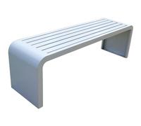 Banco de jardín de metal para exteriores, resistente a la intemperie, sin respaldo, para 2 personas de 200 kg de capacidad, muebles de patio elegantes para balcón y jardín, 150 cm, color blanco