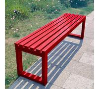 Banco de jardín de metal resistente a la intemperie, 80-200 cm, capacidad de 400 kg, muebles de exterior para parque, patio, terraza, camino, decoración de césped, color rojo, 120 cm