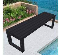 Banco de jardín de metal resistente a la intemperie, asientos de parque al aire libre, muebles de patio elegantes para terraza y terraza, disponible en 100/120/150/180 cm (blanco, 100 cm)