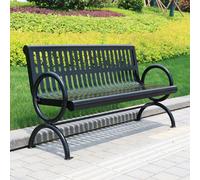 Banco de jardín de metal resistente a la intemperie, capacidad de 350 kg, perfecto para patio, balcón y terraza, muebles de exterior para jardín y porche (120 cm)