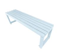 Banco de jardín de metal resistente a la intemperie para 2-3 adultos, diseño de hierro forjado sin respaldo, capacidad de 880 libras, 11 colores disponibles, perfecto para patio, porche, entrada (59