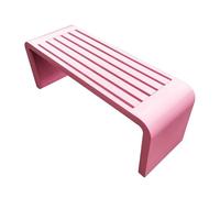 Banco de jardín de metal resistente a la intemperie para 2 personas, capacidad de 300 kg, asiento al aire libre, elegante color rosa, 100 cm y diseño elegante para patios y jardines