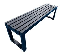 Banco de jardín de Metal Resistente a la Intemperie sin Respaldo for Exteriores. Fácil de Montar for Balcones, Parques y escuelas.(Black,40W150L45H)
