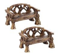 Banco de jardín de resina en miniatura, accesorio para casa de muñecas de pueblo de hadas, adornos de muebles de jardín de hadas, accesorios para casa de muñecas (2 piezas)