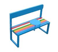 Banco de Jardín Exterior Hierro 2 Plazas con Respaldo Tres Colores Sin Montaje Apto para Plazas Cafés Balcón Centros Comerciales Zonas Exteriores(Blue)