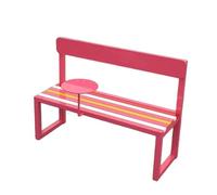 Banco de Jardín Exterior Hierro 2 Plazas con Respaldo Tres Colores Sin Montaje Apto para Plazas Cafés Balcón Centros Comerciales Zonas Exteriores(Pink)