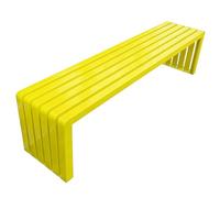 Banco de Jardín Exterior Sin Respaldo Acero Galvanizado 2 Plazas Resistente a La Intemperie Sin Montaje Ideal para Comedor Terrazas Balcón Patio Parque Espacios Exteriores(Yellow,39.37"/100cm)