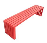Banco de Jardín Exterior Sin Respaldo Acero Galvanizado 2 Plazas Resistente a La Intemperie Sin Montaje Ideal para Comedor Terrazas Balcón Patio Parque Espacios Exteriores(Red,39.37"/100cm)