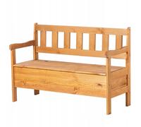 Banco de jardín KADAX, banco con espacio de almacenamiento y respaldo