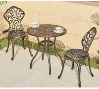 Banco de jardín Mesa y silla de aluminio fundido a presión al aire libre Combinación de mesa y silla de balcón, mesa y silla de salón Muebles de jardín Mesa de comedor y silla de balcón