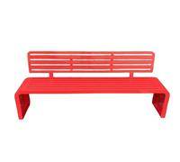 Banco de jardín moderno de metal para exteriores, resistente a la intemperie, con respaldo ancho, base gruesa para una fácil instalación, perfecto para patios y jardines (rojo, 150 x 40 x 80 cm)