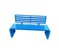 Banco de jardín moderno de metal para exteriores, resistente a la intemperie, respaldo extra ancho, fácil de instalar, base gruesa resistente, ideal para patios y jardines (azul, 150 x 40 x 80 cm)