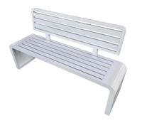 Banco de jardín moderno de metal resistente a la intemperie con respaldo extra ancho, base gruesa, fácil de instalar, asiento al aire libre para patios y jardines (blanco, 150 x 40 x 80 cm)