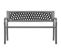 Banco de jardín negro 120 cm de acero y plástico - Asiento de jardín duradero para terraza y jardín - Perfecto para jardines pequeños y grandes
