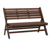 Banco de jardín Outsunny, Banco de 2 plazas, Banco de Madera con Respaldo, Banco de Parque, cargable hasta 250 kg, para jardín, balcón, carbonizado, 122 x 63 x 83 cm