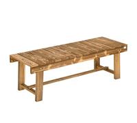 Banco de jardín Outsunny, Banco de Madera de 2 plazas, Asiento de Banco, Muebles de jardín, Banco rústico, Madera Maciza, marrón Oscuro, 110 x 38 x 35 cm