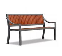 Banco de jardín para Exterior Banco de patio al aire libre, banco de jardín de 3 plazas con reposabrazos, asientos y respaldo de madera dura, for patio, porche, balcón, patio Bancos de Parque para Ext