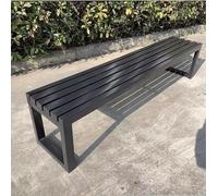 Banco de jardín para exteriores de 2 y 3 plazas, resistente a la intemperie, marco de acero sin respaldo, asiento de patio de 120 cm de longitud, perfecto para patio, terraza o porche.