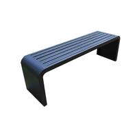 Banco de jardín para exteriores de alta resistencia, capacidad de carga de 880 libras, banco de parque de acero galvanizado para césped y parques, solución de asiento duradera de 39.8 cm