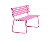 Banco de jardín para exteriores, silla doble para patio, tamaño mediano, elegante asiento rosa para parques y patios, muebles de exterior duraderos y cómodos