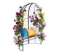 Relaxdays Banco con arco para rosas negro